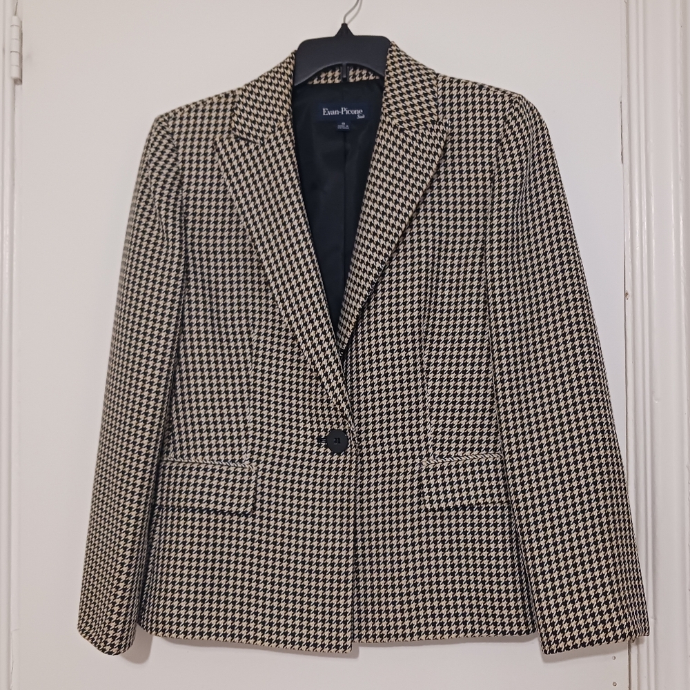 Evan-Picone houndstooth blazer